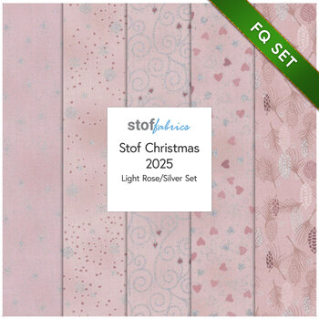 Stof Christmas  2025 - 5 FQ Set Light Rose/Silver by Stof Fabrics, Image