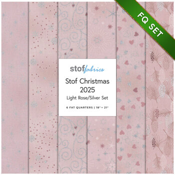 Stof Christmas 2025 - 6 FQ Set Light Rose/Silver by Stof Fabrics - RESERVE, Image