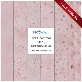 Stof Christmas 2025 - 6 Half Yard Set Light Rose/Silver by Stof Fabrics - RESERVE, Image