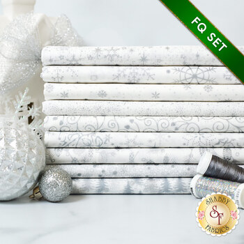 Stof Christmas 2025 - 9 FQ Set White/Silver by Stof Fabrics - RESERVE, Image