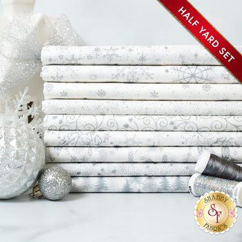 Stof Christmas 2025 - 9 Half Yard Set White/Silver by Stof Fabrics - RESERVE, Image