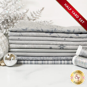 Stof Christmas 2025 - 9 Half Yard Set Gray/Silver by Stof Fabrics - RESERVE, Image