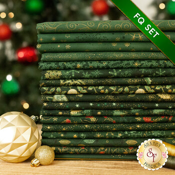 Stof Christmas 2025 - 17 FQ Set Green/Gold by Stof Fabrics - RESERVE, Image