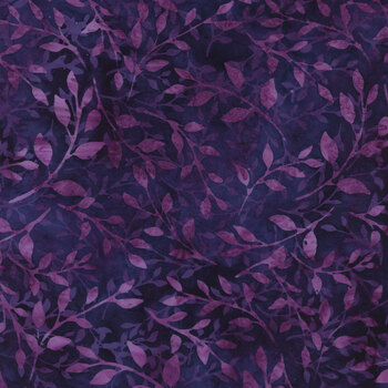 Bali Batiks - Wisteria Blooms X2617-N45 New Grape by Hoffman Fabrics, Image