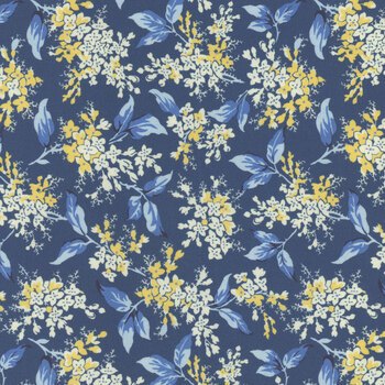 Middleboro Road R581558D-NAVY Floral Branches by Suzi Smith for Marcus Fabrics, Image