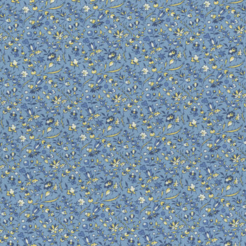 Middleboro Road R581560D-BLUE Flower Field by Suzi Smith for Marcus Fabrics, Image