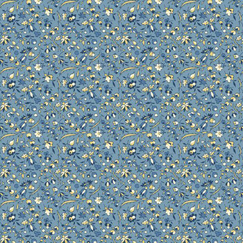 Middleboro Road R581560D-BLUE Flower Field by Suzi Smith for Marcus Fabrics, Image