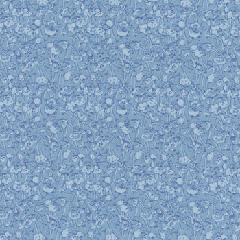 Middleboro Road R581561D-BLUE Painterly Flower by Suzi Smith for Marcus Fabrics, Image