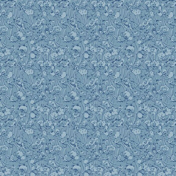 Middleboro Road R581561D-BLUE Painterly Flower by Suzi Smith for Marcus Fabrics, Image