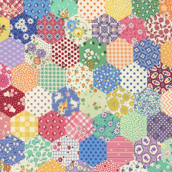 Aunt Grace Goes Scrappy R351524D-MULTI Hexagon by Judie Rothermel for Marcus Fabrics, Image