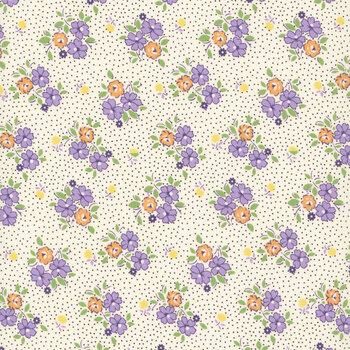 Aunt Grace Goes Scrappy R351526D-LILAC Floral by Judie Rothermel for Marcus Fabrics, Image