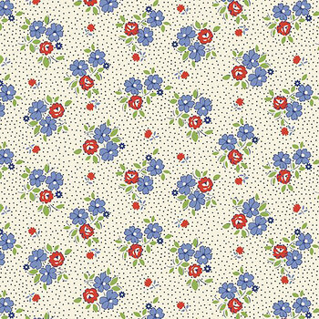 Aunt Grace Goes Scrappy R351526D-MULTI Floral by Judie Rothermel for Marcus Fabrics, Image