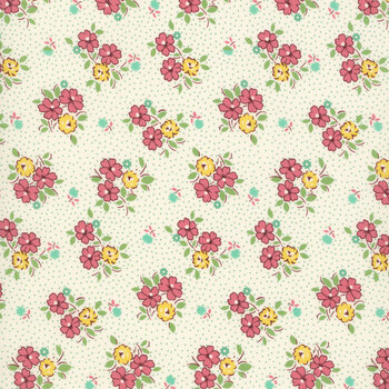 Aunt Grace Goes Scrappy R351526D-PINK Floral by Judie Rothermel for Marcus Fabrics, Image