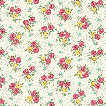 Aunt Grace Goes Scrappy R351526D-PINK Floral by Judie Rothermel for Marcus Fabrics, Image