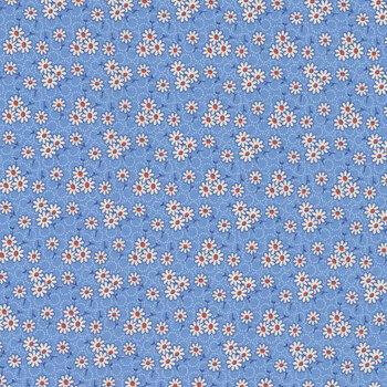 Aunt Grace Goes Scrappy R351527D-BLUE Daisy by Judie Rothermel for Marcus Fabrics, Image