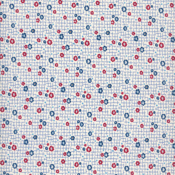 Aunt Grace Goes Scrappy R351531D-CREAM Grid by Judie Rothermel for Marcus Fabrics, Image