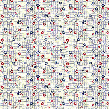 Aunt Grace Goes Scrappy R351531D-CREAM Grid by Judie Rothermel for Marcus Fabrics, Image