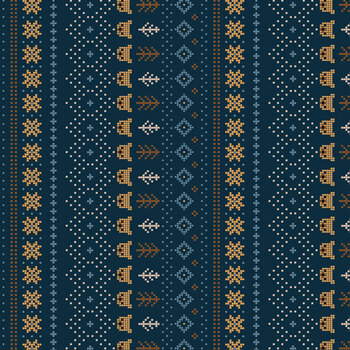 Cozy Cubs 91102-49 Navy by Bernadett Urbanovics for FIGO Fabrics, Image