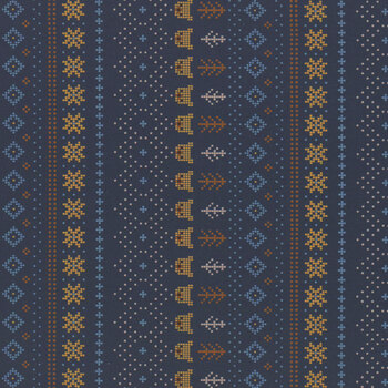 Cozy Cubs 91102-49 Bear Stripe Navy by Bernadett Urbanovics for FIGO Fabrics, Image