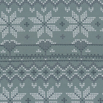 Cozy Cubs 91103-61 Snow Stripe Teal by Bernadett Urbanovics for FIGO Fabrics, Image