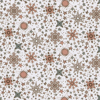 Cozy Cubs 91106-11 Snowflakes Cream by Bernadett Urbanovics for FIGO Fabrics, Image