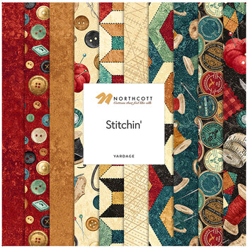 Stitchin'  Yardage by Deborah Edwards for Northcott Fabrics, Image