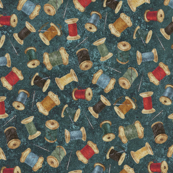 Stitchin' DP28345-68 Teal Multi by Deborah Edwards for Northcott Fabrics, Image