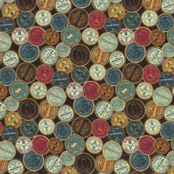 Stitchin' DP28346-99 Black Multi by Deborah Edwards for Northcott Fabrics, Image