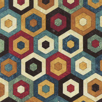 Stitchin' DP28350-12 Beige Multi by Deborah Edwards for Northcott Fabrics, Image