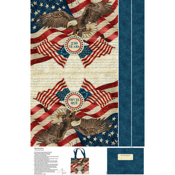 America 250 C28376-12 Canvas Bag Panel by Linda Ludovico for Northcott Fabrics, Image