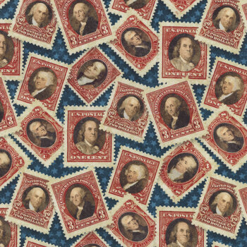 America 250 DP28369-49 Navy Multi by Linda Ludovico for Northcott Fabrics, Image