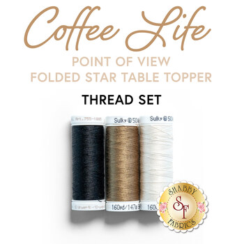  Point of View Folded Star Table Topper - Coffee Life - 3pc Thread Set, Image