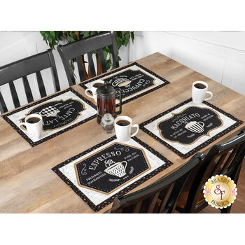  Self-Binding Placemats Kit - Makes 4 - Coffee Life, Image