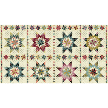 Dahlia Blocks  A-1471-L Panel Multi by Laundry Basket Quilts for Andover Fabrics, Image