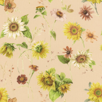 Sunflower Whispers CD16670-BLUSH by Lisa Audit for Riley Blake Designs, Image