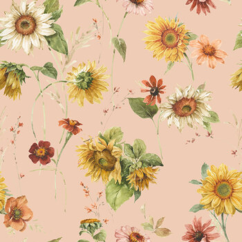 Sunflower Whispers CD16670-BLUSH by Lisa Audit for Riley Blake Designs, Image