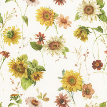 Sunflower Whispers CD16670-CREAM by Lisa Audit for Riley Blake Designs, Image