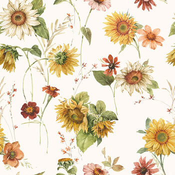 Sunflower Whispers CD16670-CREAM by Lisa Audit for Riley Blake Designs, Image