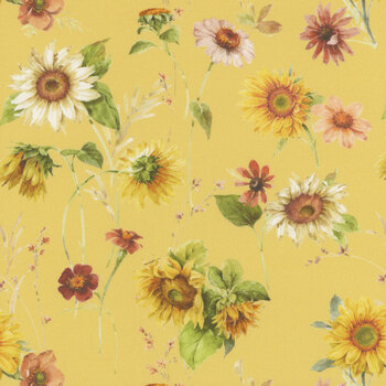 Sunflower Whispers CD16670-YELLOW by Lisa Audit for Riley Blake Designs, Image