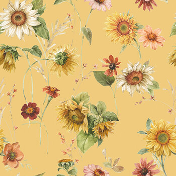 Sunflower Whispers CD16670-YELLOW by Lisa Audit for Riley Blake Designs, Image