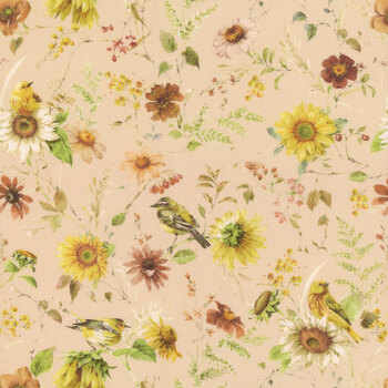 Sunflower Whispers CD16671-BLUSH by Lisa Audit for Riley Blake Designs, Image
