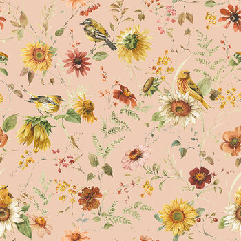 Sunflower Whispers CD16671-BLUSH by Lisa Audit for Riley Blake Designs, Image