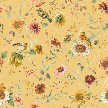 Sunflower Whispers CD16671-YELLOW by Lisa Audit for Riley Blake Designs, Image