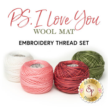 P.S. I Love You Wool Mat - 4pc Embroidery Thread Set, Image