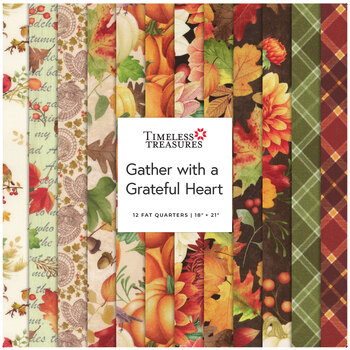 Gather With A Grateful Heart  12 FQ Set by Timeless Treasures Fabrics, Image