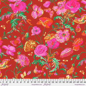 Kaffe Fassett Collective Classics Plus PWPJ116.RED Meadow - Red by FreeSpirit Fabrics, Image