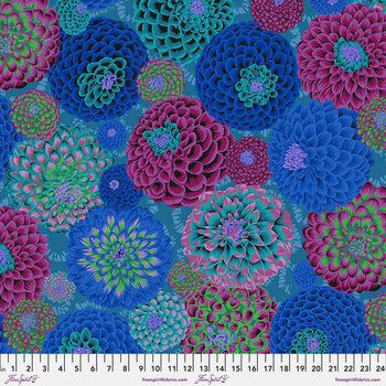 Kaffe Fassett Collective Classics Plus PWPJ114.BLUE Flora - Blue by FreeSpirit Fabrics, Image