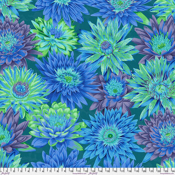 Kaffe Fassett Collective Classics Plus PWPJ119.BLUE Tropical Water Lilies - Blue by FreeSpirit Fabrics, Image