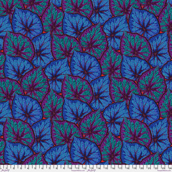 Kaffe Fassett Collective Classics Plus PWPJ018.COBALT Begonia - Cobalt by FreeSpirit Fabrics, Image