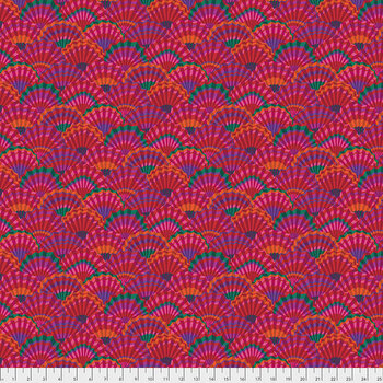 Kaffe Fassett Collective Classics Plus PWGP143.REDXX Paper Fans - Red by FreeSpirit Fabrics, Image